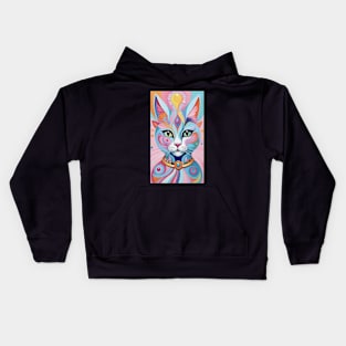 Whisker Whimsy: Abstract Cat Carnival Kids Hoodie